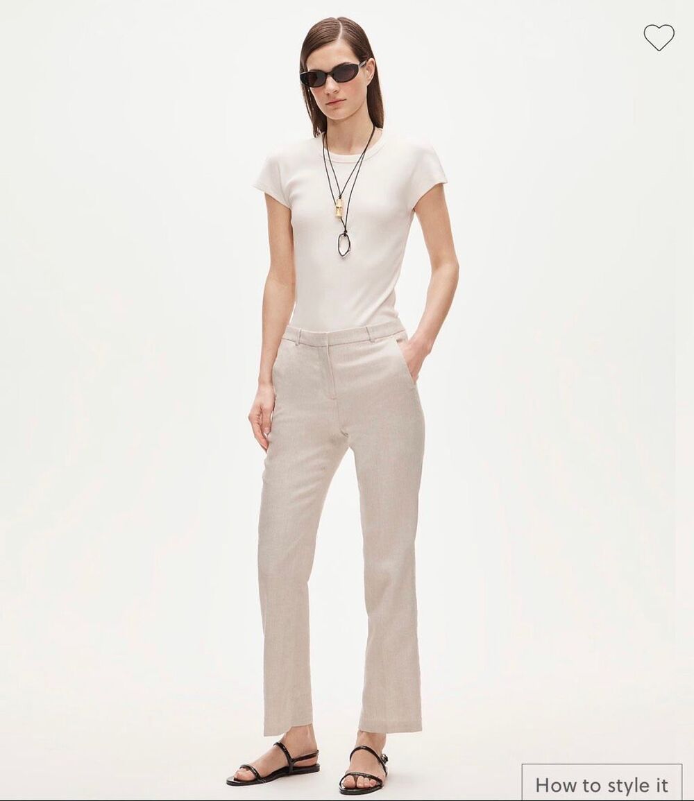 J. Crew Kaya pant in stretch linen blend Flax Ivory NWT size 10